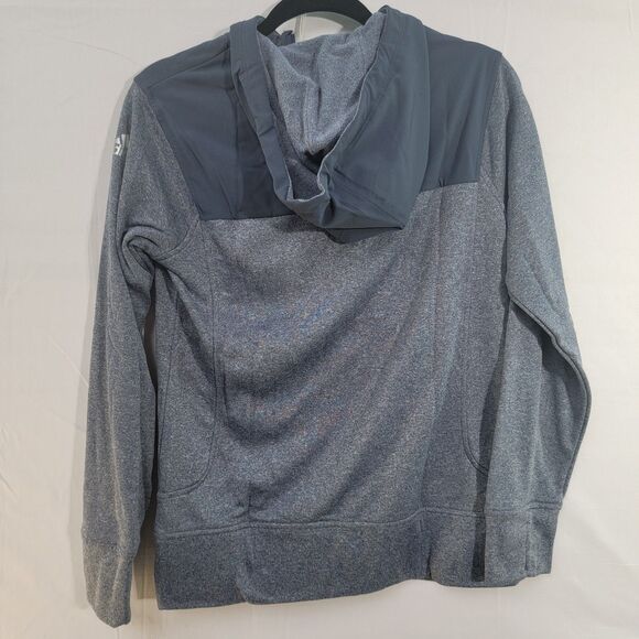 Adidas Gray/Slate Blue Full Zip Up Sweater Hooded W/ Thumb Holes Women's M - Picture 3 of 8